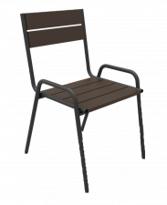 Уличный стул на металлокаркасе из массива сосны